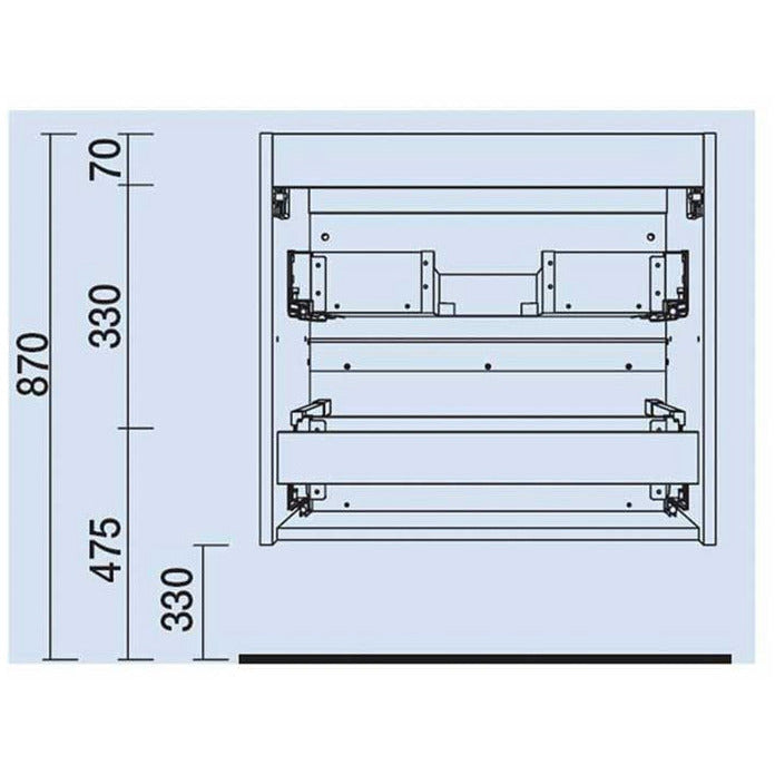 Vanity Monterrey 28 Inches (700) 2 drawers Gloss white