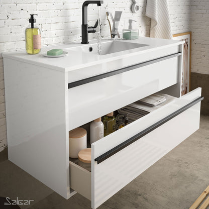 Vanity Attila 24 inches (600) 2 drawers Glossy white
