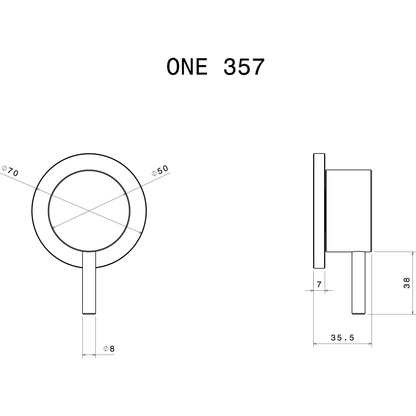 Trim wall mount One stainless steel ONE357