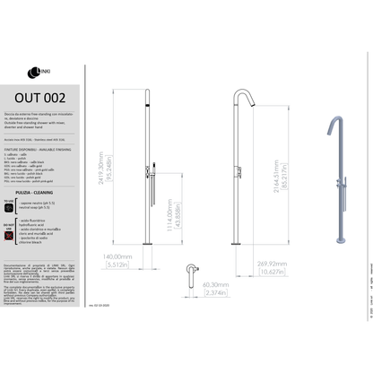 Outdoor freestanding shower with hand shower OUT002