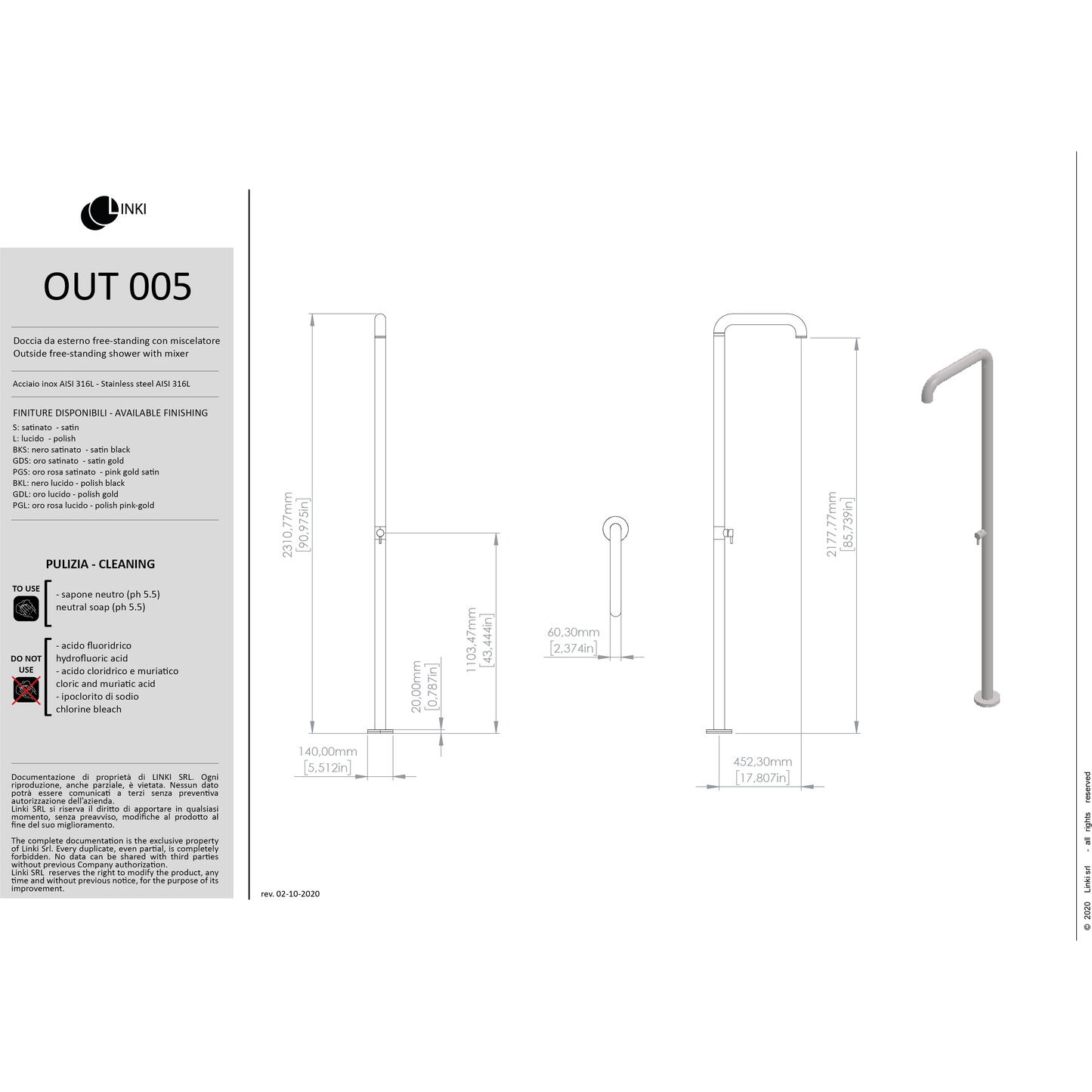 Outdoor freestanding shower OUT005