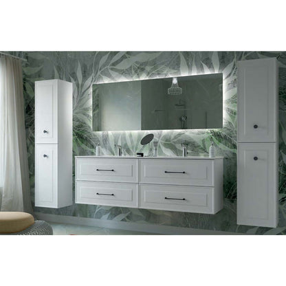 Vanity Renoir 80 inches (2000) 4 drawers Matte white