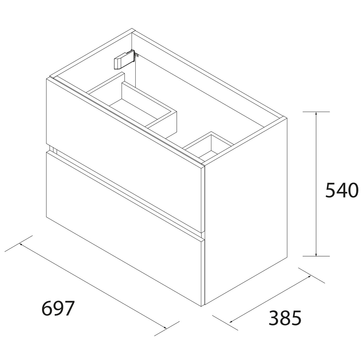 Vanity Fussion line S40 28 inches (700) 2 drawers (*SPECIAL ORDER*)