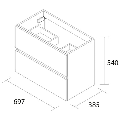 Vanity Fussion line S40 28 inches (700) 2 drawers (*SPECIAL ORDER*)