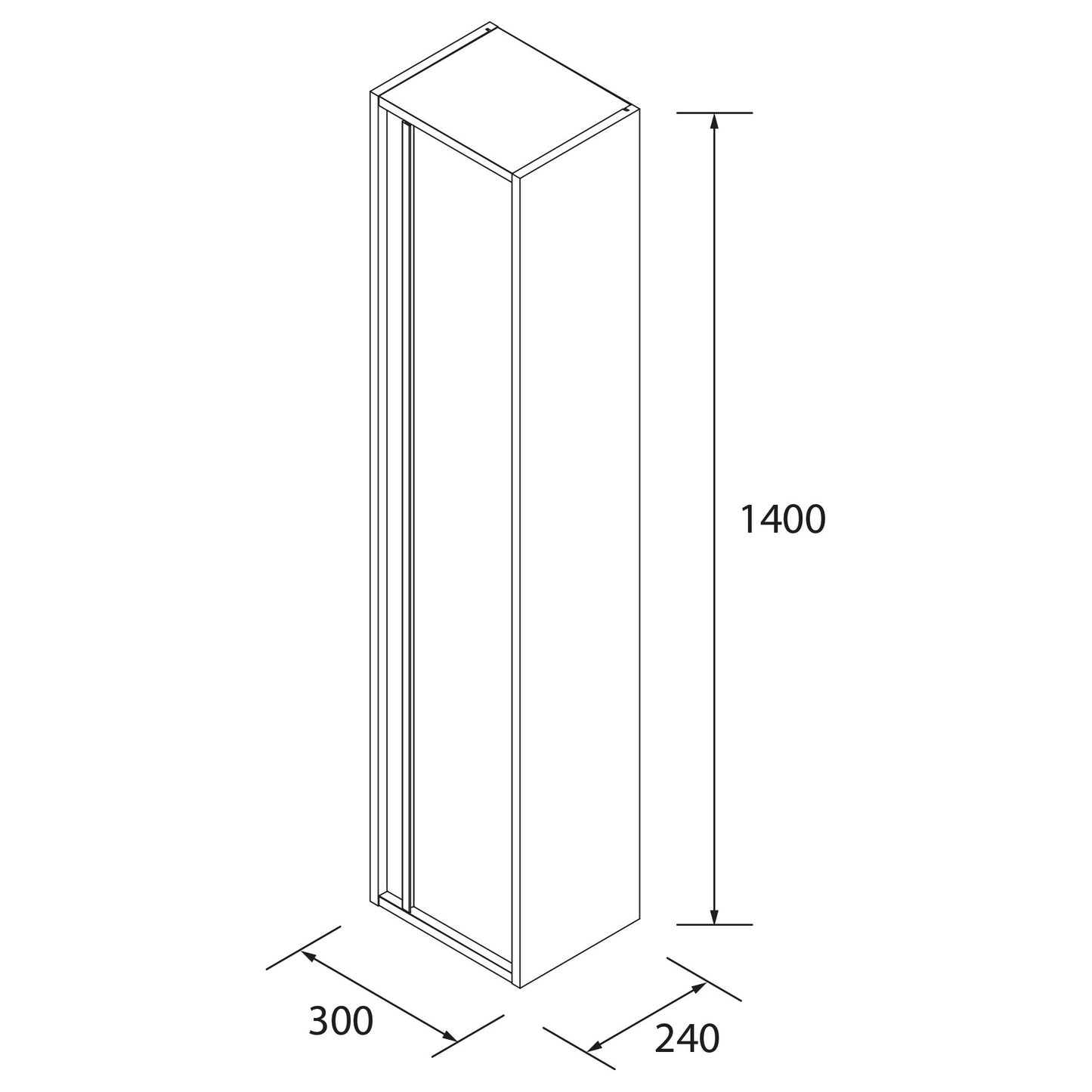 Linen cabinet Attila gloss white