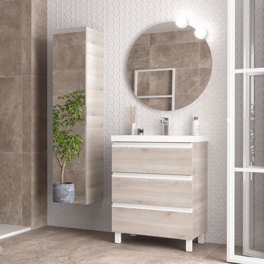 Vanity Fussion Spirit 24 inches (600) 3 drawers (floor standing) Natural