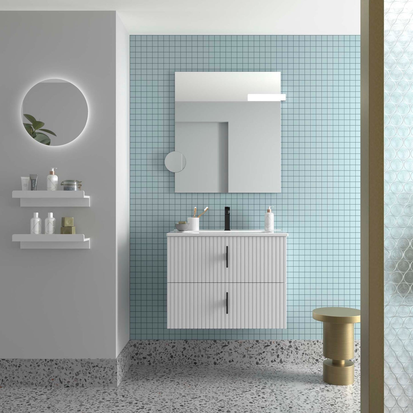 Vanity Biba 28 inches (700) 2 drawers Matte White