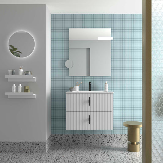 Vanité Biba 28 pouces (700) 2 tiroirs Blanc mat