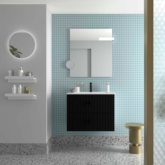 Vanité Biba 28 pouces (700) 2 tiroirs Noir mat