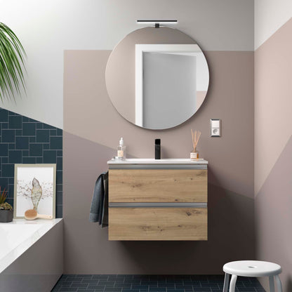 Vanity Fussion Spirit 24 inches (600) 2 drawers (wall hung) Montana Oak