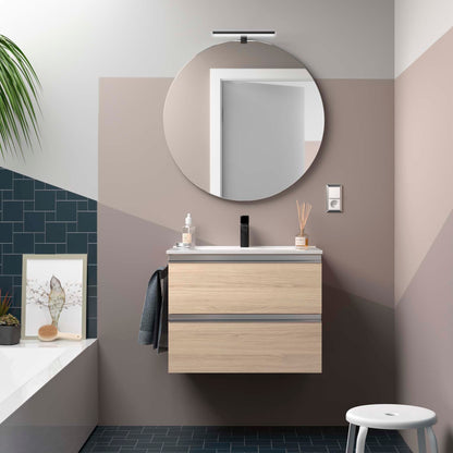 Vanity  Fussion Spirit 24 inches (600) 2 drawers (wall hung) Sienna Oak
