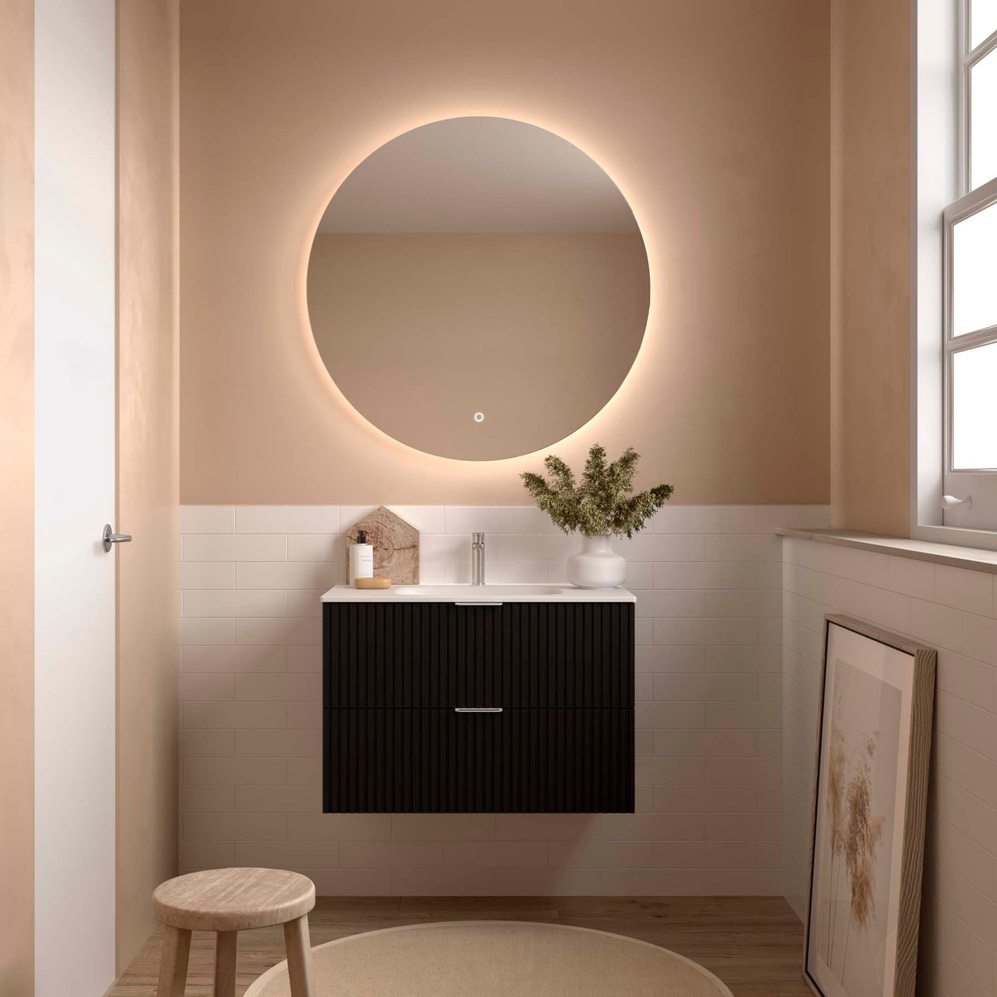 Vanity Biba 32 inches (800) 2 drawers Matte Black