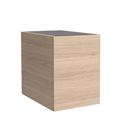 Wall hung storage unit SHORT 12 inches (300) Sienna Oak one door reversible for Biba vanity