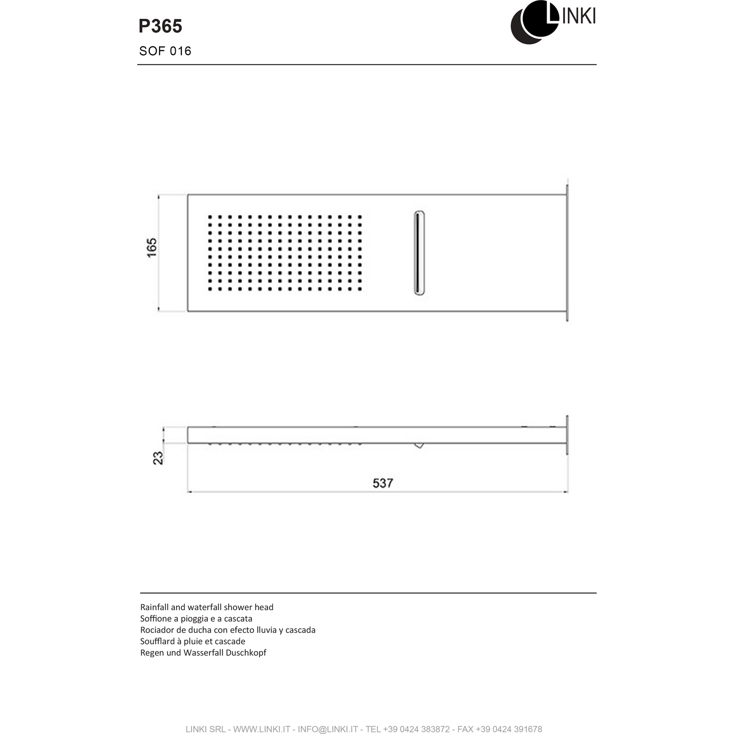 Pommeau de douche mural en acier inoxydable SOF017