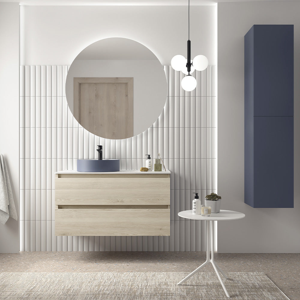 Vanity Fussion Spirit 36 inches (900) 2 drawers with right Offset drawer Natural