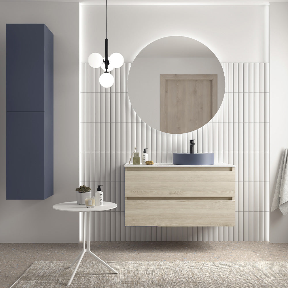 Vanity Fussion Spirit 36 inches (900) 2 drawers with left Offset drawer Natural