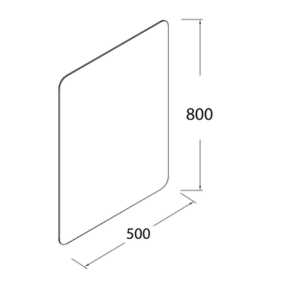 Mirror ROTA rectangular round corners vertical installaton