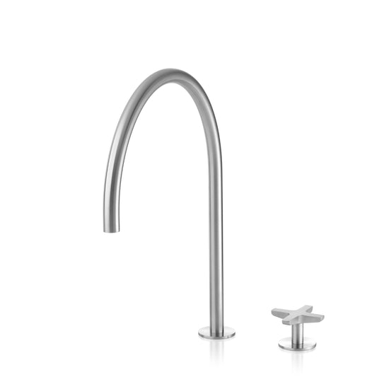 Robinet Lavabo 2 trous Quattro en acier inoxydable QTT138