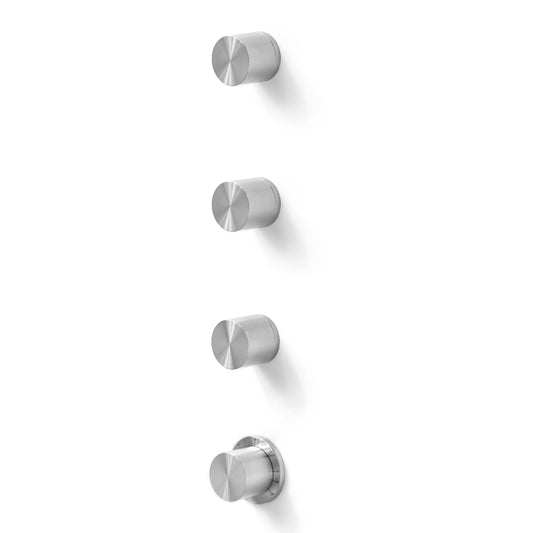 Garniture de douche thermostatique + 3 robinets d'arrêt individuels LIN273