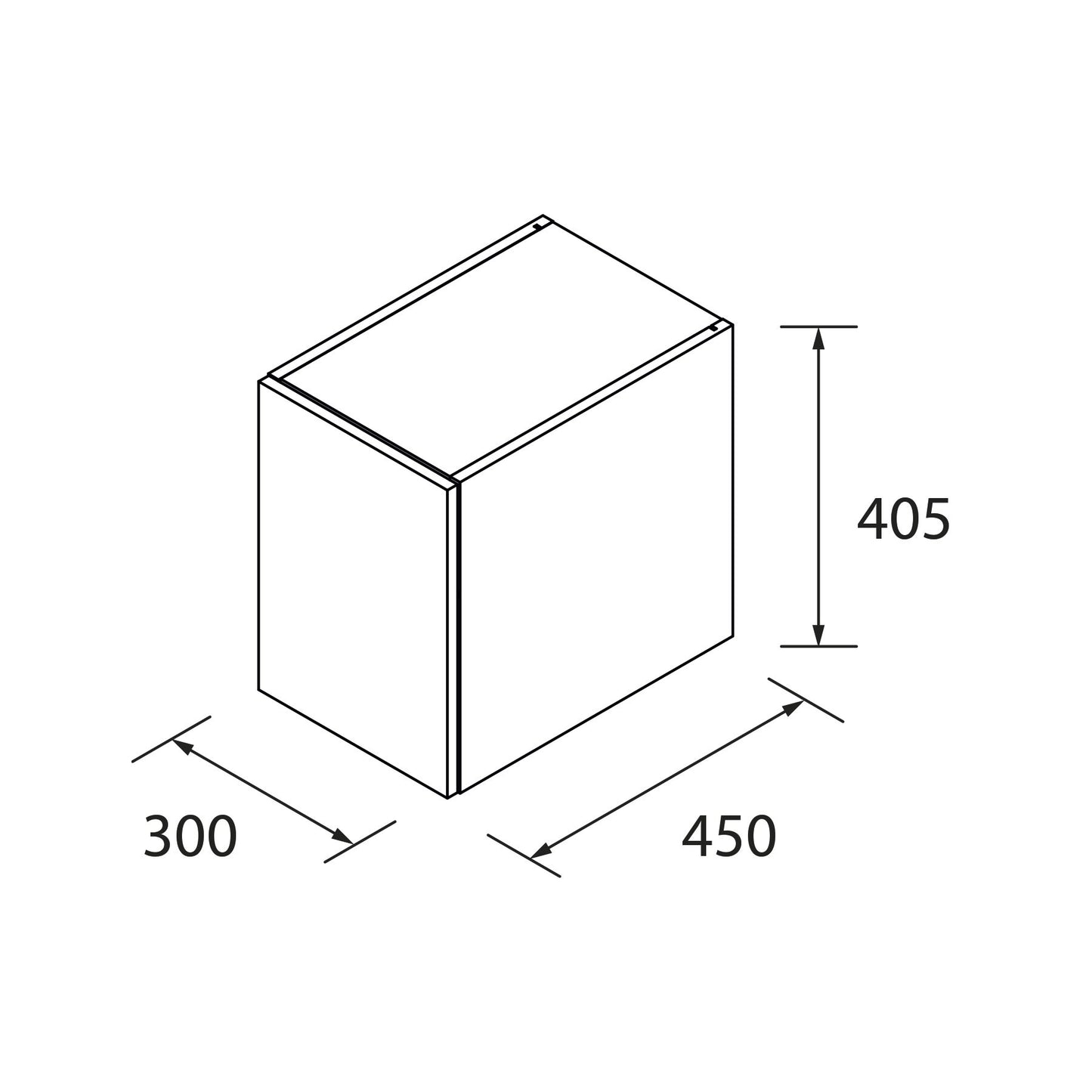 Meuble de rangement suspendu SHORT 12 pouces (300) Green Forest une porte réversible pour meuble-lavabo Biba