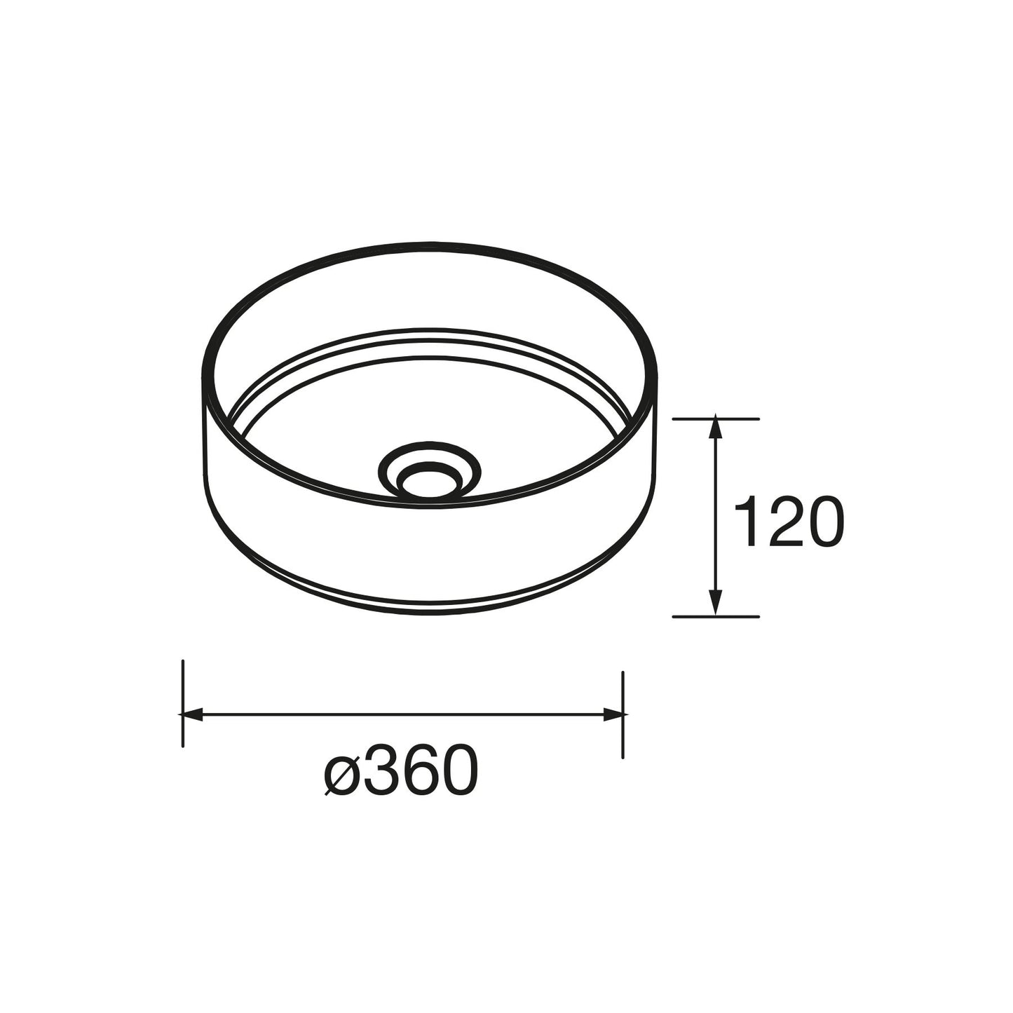 Porcelain vessel sink Kandy Gloss White