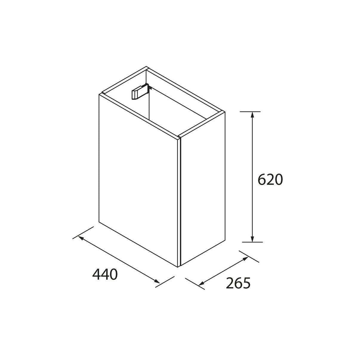 Vanity Aida 17 inches (440) 1 door (wall hung)