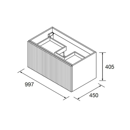 Vanité Biba 40 pouces (1000) 1 tiroir complet + 1 tiroir intérieur Chêne Africain