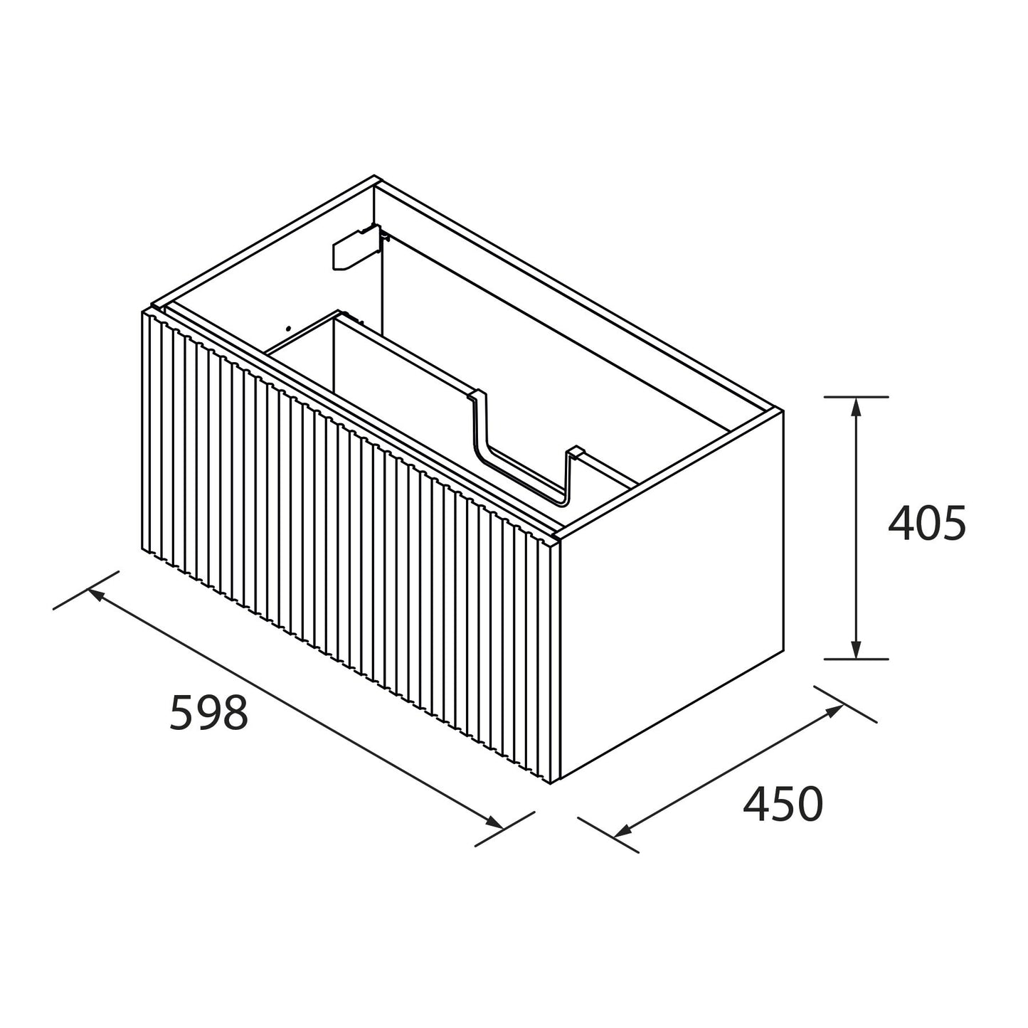 Meuble sous-vasque Biba 600 mm (24 po) 1 tiroir Montana Chêne