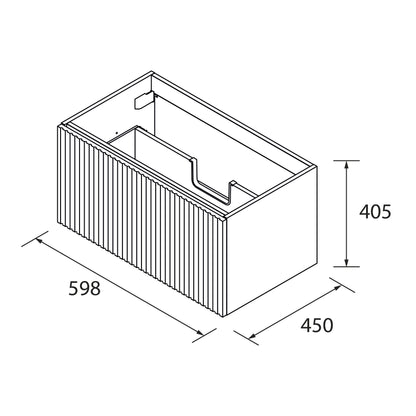 Meuble sous-vasque Biba 600 mm (24 po) 1 tiroir Montana Chêne