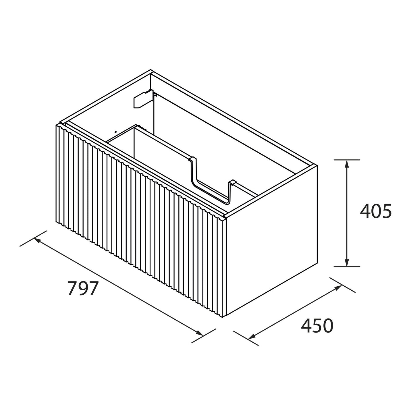 Meuble-lavabo Biba 800 (32 po) 1 tiroir Chêne Siena