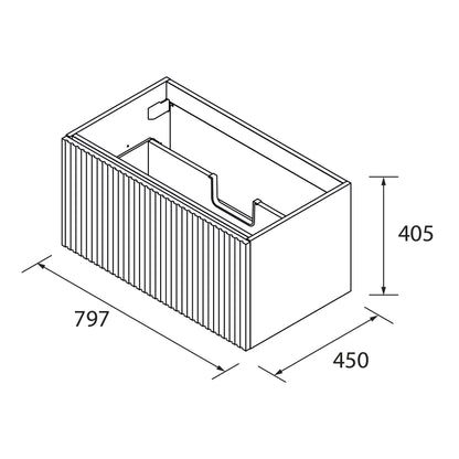 Meuble-lavabo Biba 800 (32 po) 1 tiroir Chêne Siena