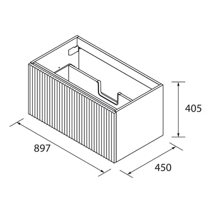 Vanité Biba 36 pouces (900) 1 tiroir complet Naturel