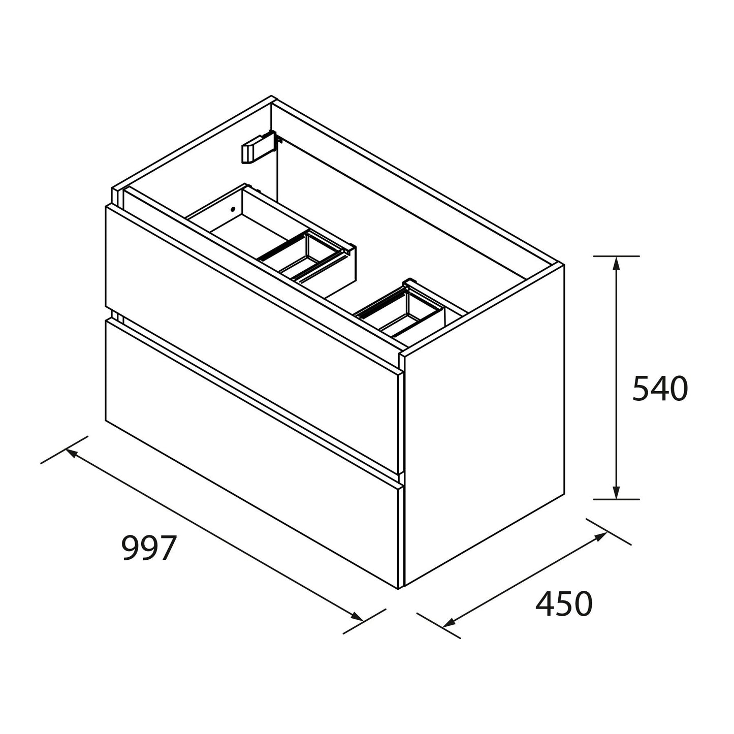 Vanity  Fussion Spirit 40 inches (1000) 2 drawers (Floor standing) **SPECIAL ORDER COLORS**