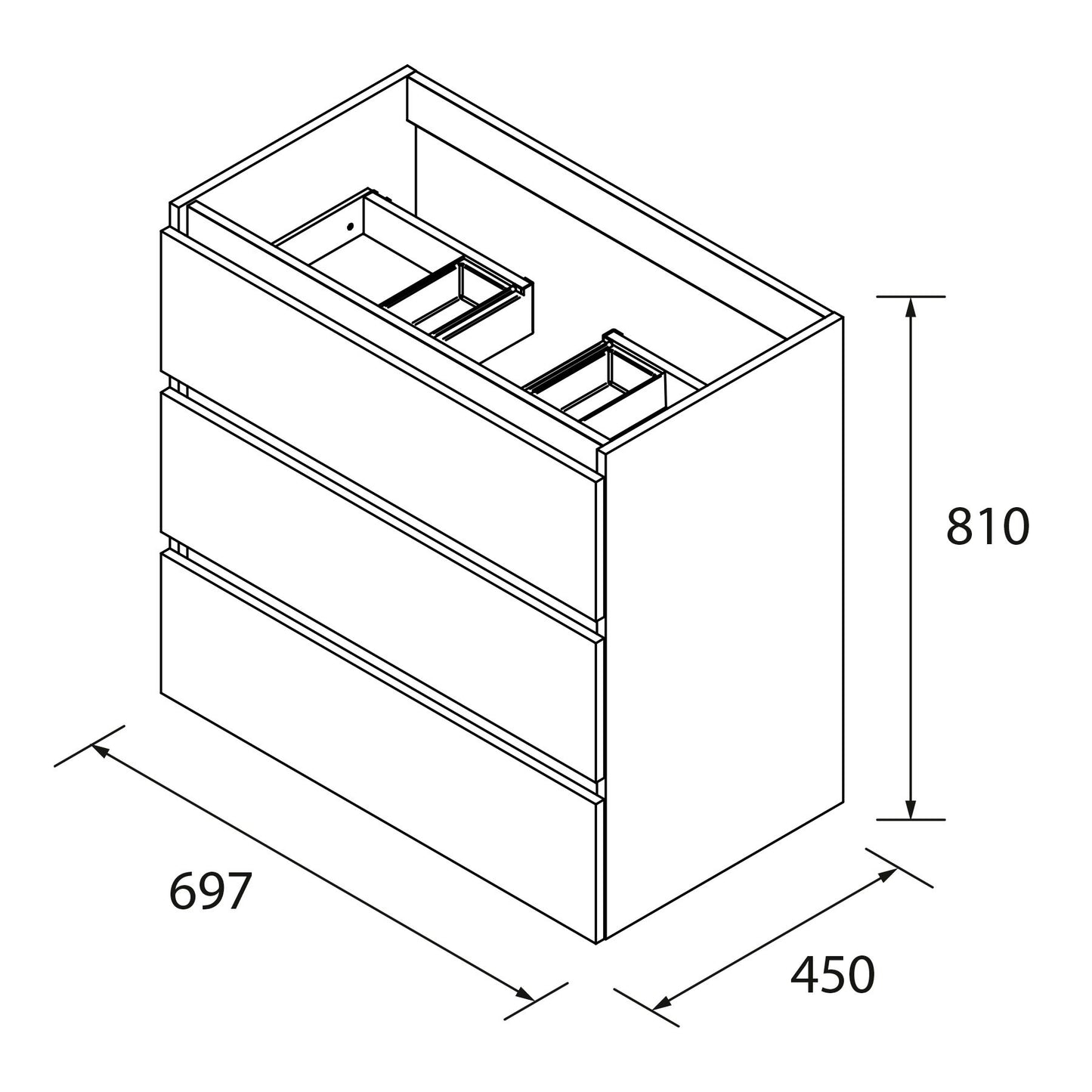 Vanité Fussion Spirit 32 pouces (800) 2 tiroirs (suspendus) Chêne Africain