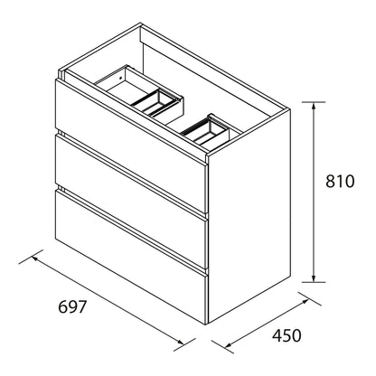 Vanité Fussion Spirit 32 pouces (800) 2 tiroirs (suspendus) Chêne Africain