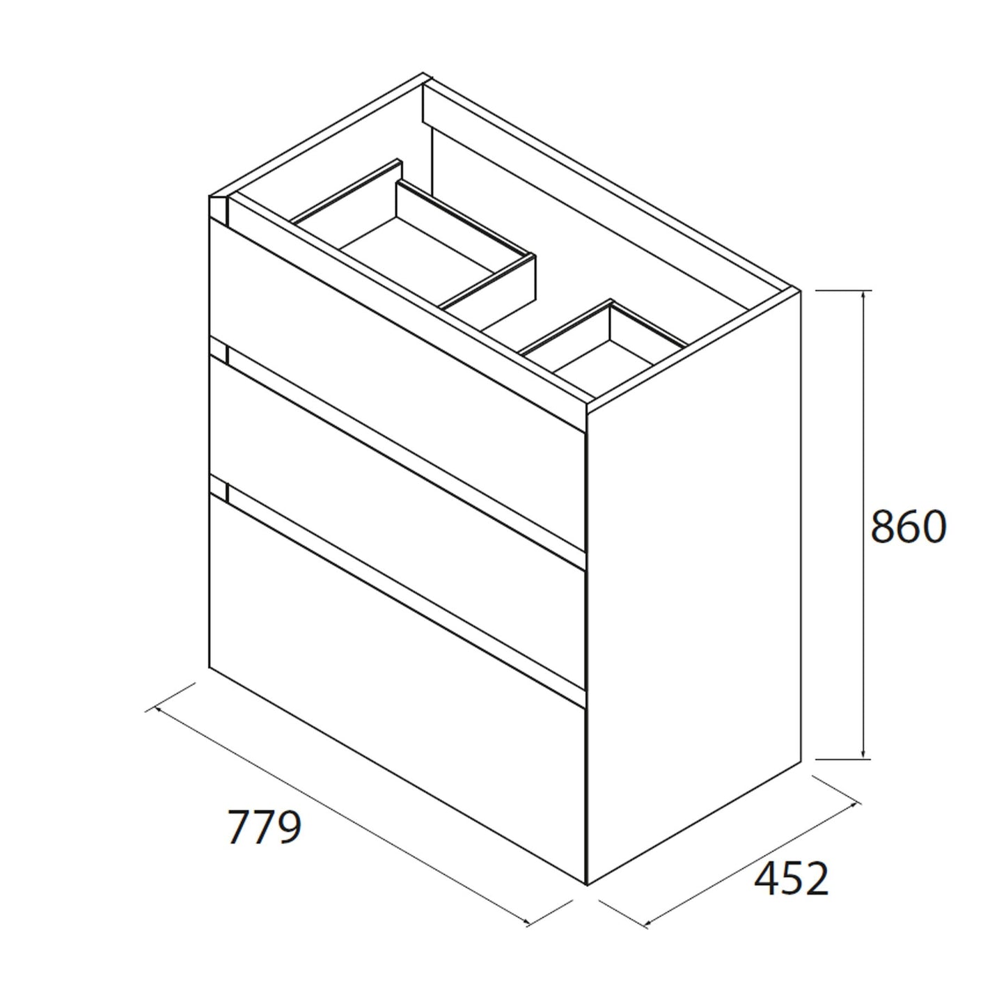 Vanity Moment 32 inches (800) 3 drawer **Special Order**