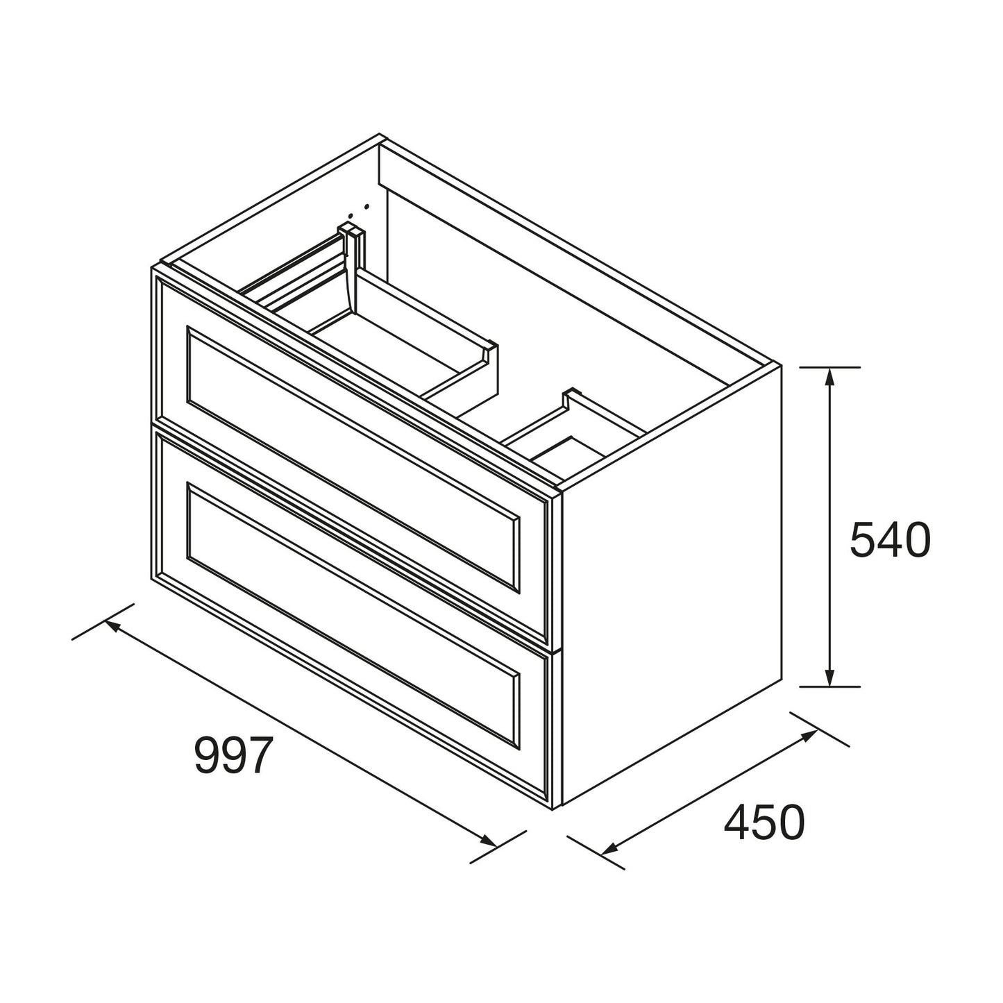 Vanity Renoir 80 inches (2000) 4 drawers Matte white