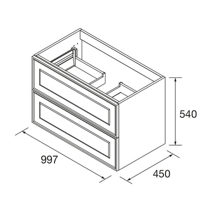 Vanity Renoir 80 inches (2000) 4 drawers Matte white