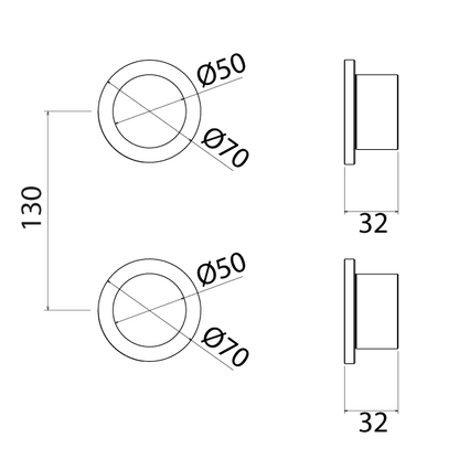 Garniture de douche thermostatique + inverseur 2 ou 3 voies avec butée PUR270 