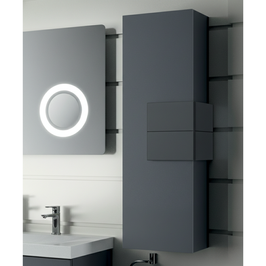 Armoire à linge Cronos gris mat 21958