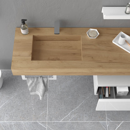 Compakt SINGLE integrated washbasin African Oak