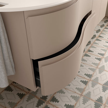 Vanity MAM 36 inches (900) 2 drawers (wall hung) OFFSET RIGHT Lacquer Color Finish