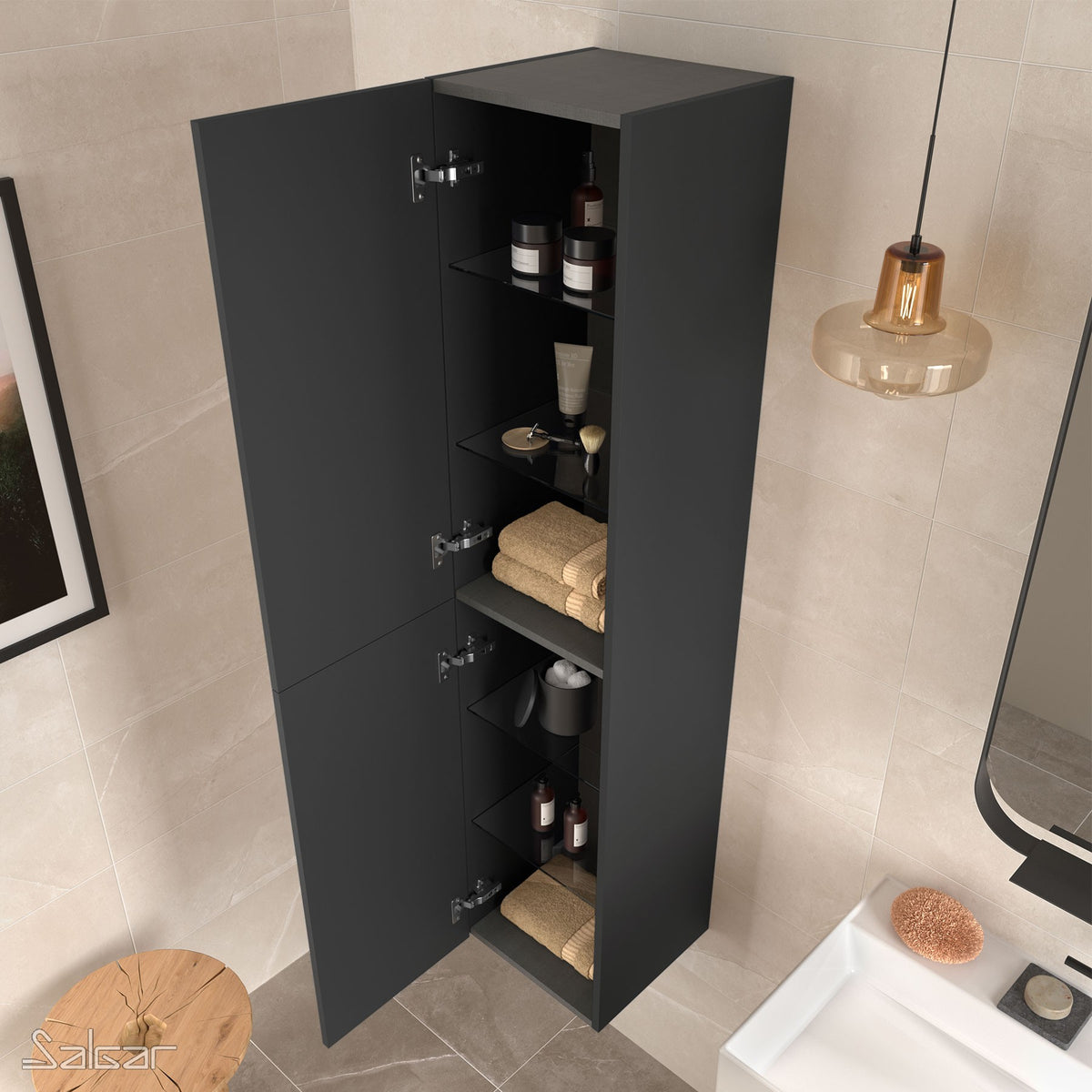 Linen cabinet alliance Walnut Maya