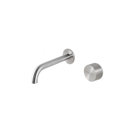 Lavabo faucet wall mount 2 holes Kronos stainless steel KRO146