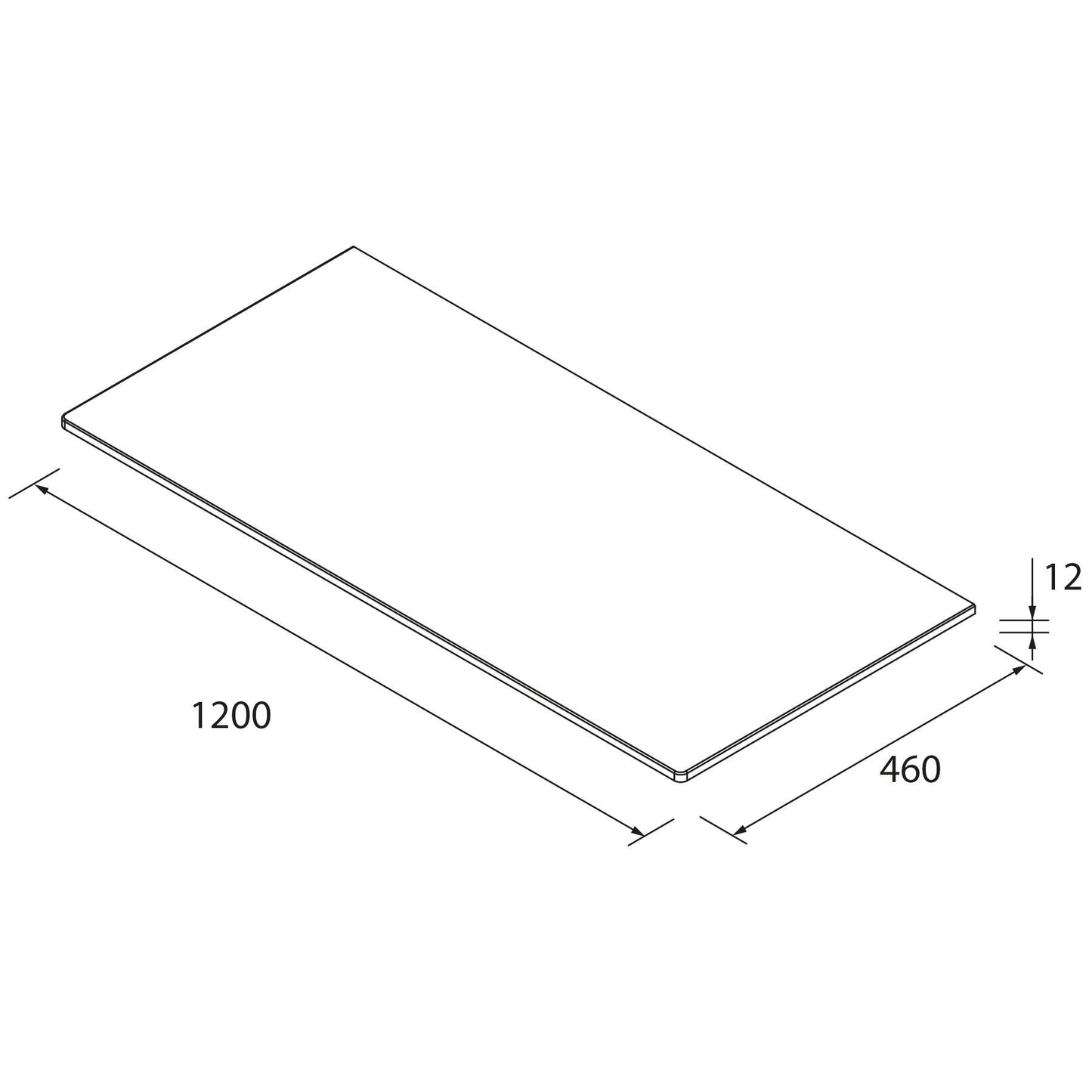 Piano di lavoro 12 mm Superficie solida Bianco opaco senza perforazione