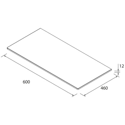 Piano di lavoro 12 mm Superficie solida Bianco opaco senza perforazione