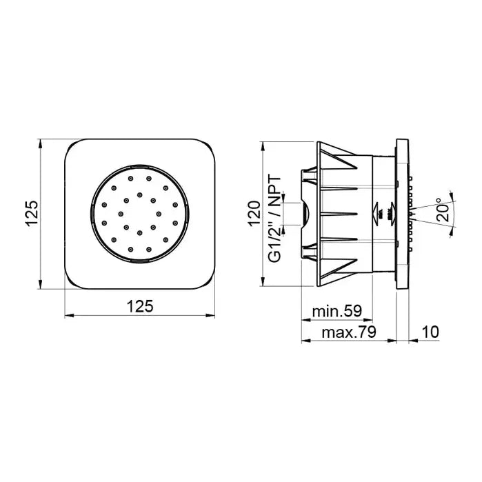 Bodyjet round recessed 9926L5