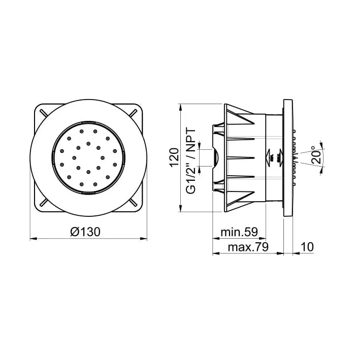 Bodyjet round recessed E044084