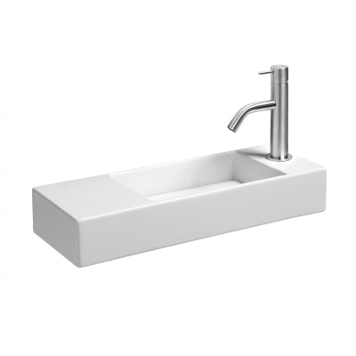 Lavabo suspendu en porcelaine AQUAFREDDA Rettangolare plus L321V2 (lavabo à droite)