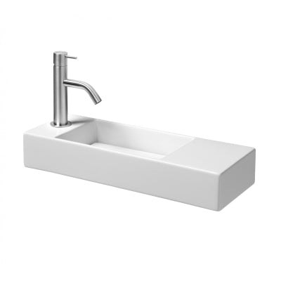 Lavabo suspendu en porcelaine AQUAFREDDA Rettangolare plus L321V3 (lavabo à gauche)